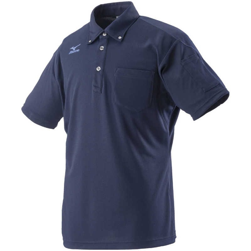 ミズノ　ワークボタンダウンポロシャツ半袖［ユニセックス］ 3XL-8 14：ネイビー　C2JA818014