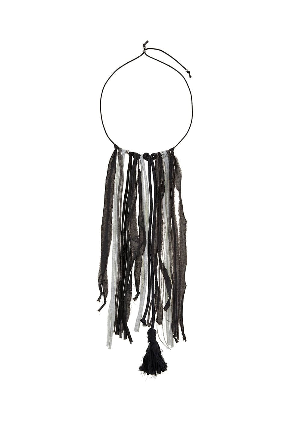 【OPEN Yy】 26SS FABRIC FRINGE NECKLACE : BLACK