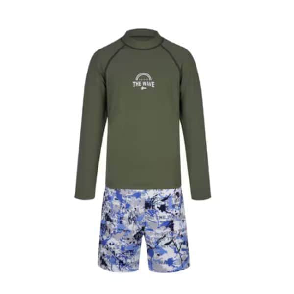 *ジッパーバッグ ポリ袋 2種 無料贈呈*男児 ペインティング ラッシュガード セット カーキ RN-BS2E922-KA