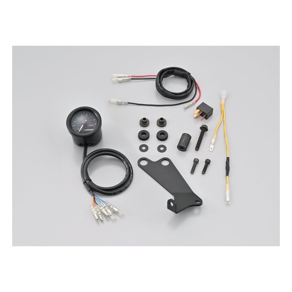 タコメーター CL250/500 23 専用 電圧計付き 3色LED φ48 9000rpm表示 32723