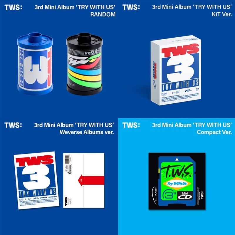 [MEGA][4種セット] TWS ミニ3集アルバム [TRY WITH US] (一般版+Weverse+Compact+KiT) 韓国チャート反映 トゥアス