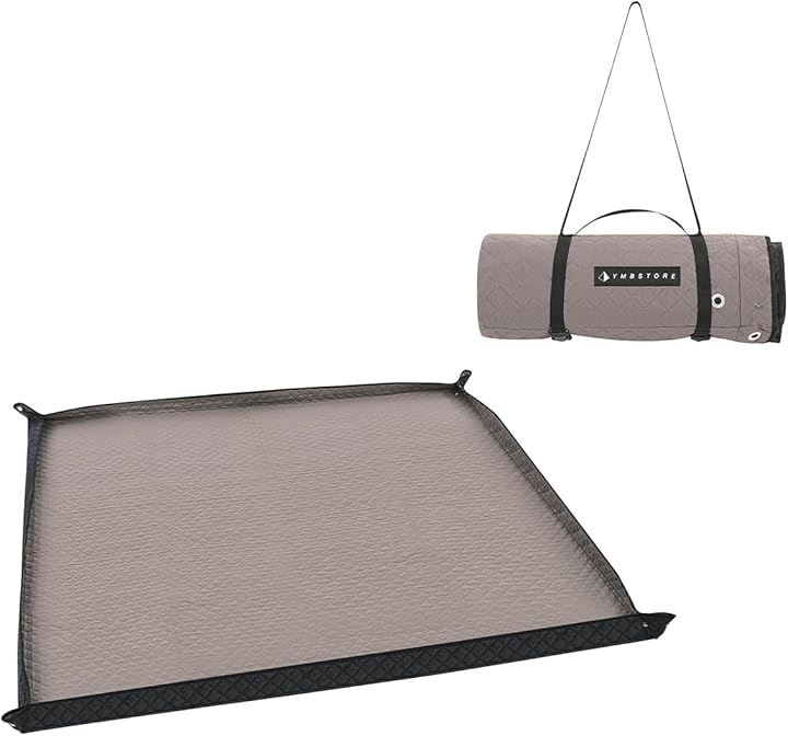 レジャーシート アウトドア 厚手 大きい フチ自立 防水 大判 クッション コンパクト 軽量( マットグレー, 特大)