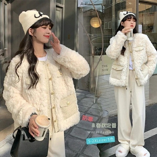 ファーコート レディース ボアブルゾン ボアジャケット 羽織 毛皮コート ボアコート 暖かい ボタン ジャケット もこもこ アウター ボア ブルゾン ポケット アウターコート 着痩せ きれいめ 大人