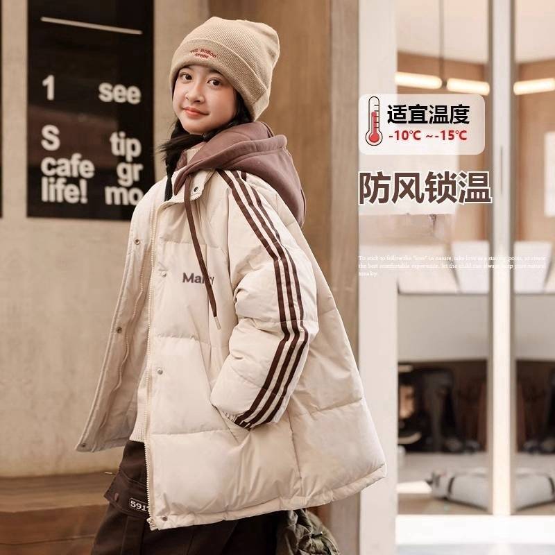 肥厚2024冬の新しいパンダウンコットンジャケットファッショナブルな韓国語バージョンジュニア高校生コットンジャケットウィンタージャケット