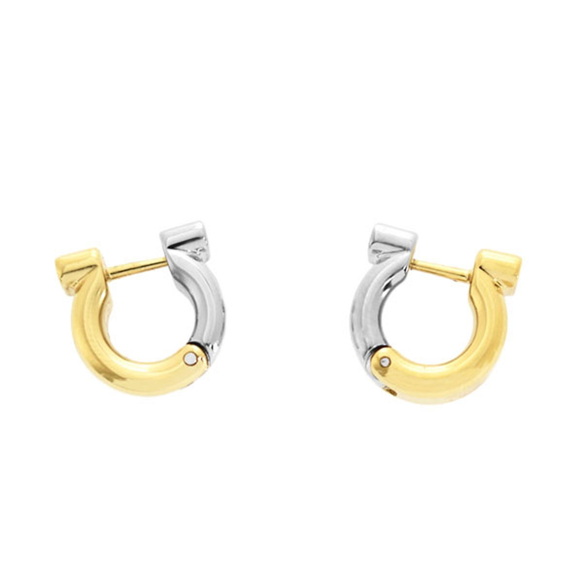 サルバトーレ フェラガモ ピアス アクセサリー 760583 755757 EAR GANFUT P PALLADIO/ORO ゴールド+シルバー