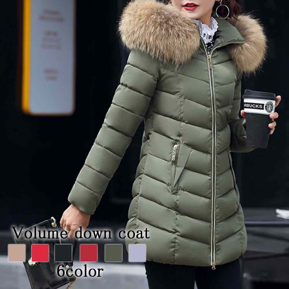 ダウンジャケット レディース ボリュームダウンコート 丈 コート 40代 大きいサイズ おしゃれ 軽量 ハーフ ショート ブランド フード 人気 軽い 冬 春 きれいめ ショートコート ダウンコート