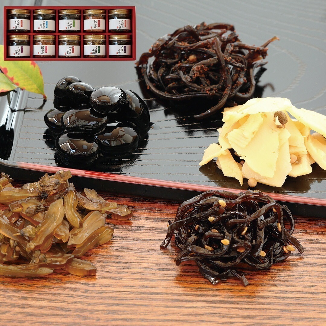 香川 宝食品 海山の旨味 伊勢志摩のり 小豆島生のり かつお生姜 しその実若布 ごま昆布 竹の子山椒各1 子持ち木くらげ 鮭茶漬各2 【産直メーカー直送品】