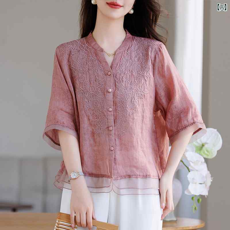 レディース トップス ファッション 上品 オフィス カジュアル 婦人服 おしゃれ シフォン シャツ 夏 小柄 ショート 9,240円