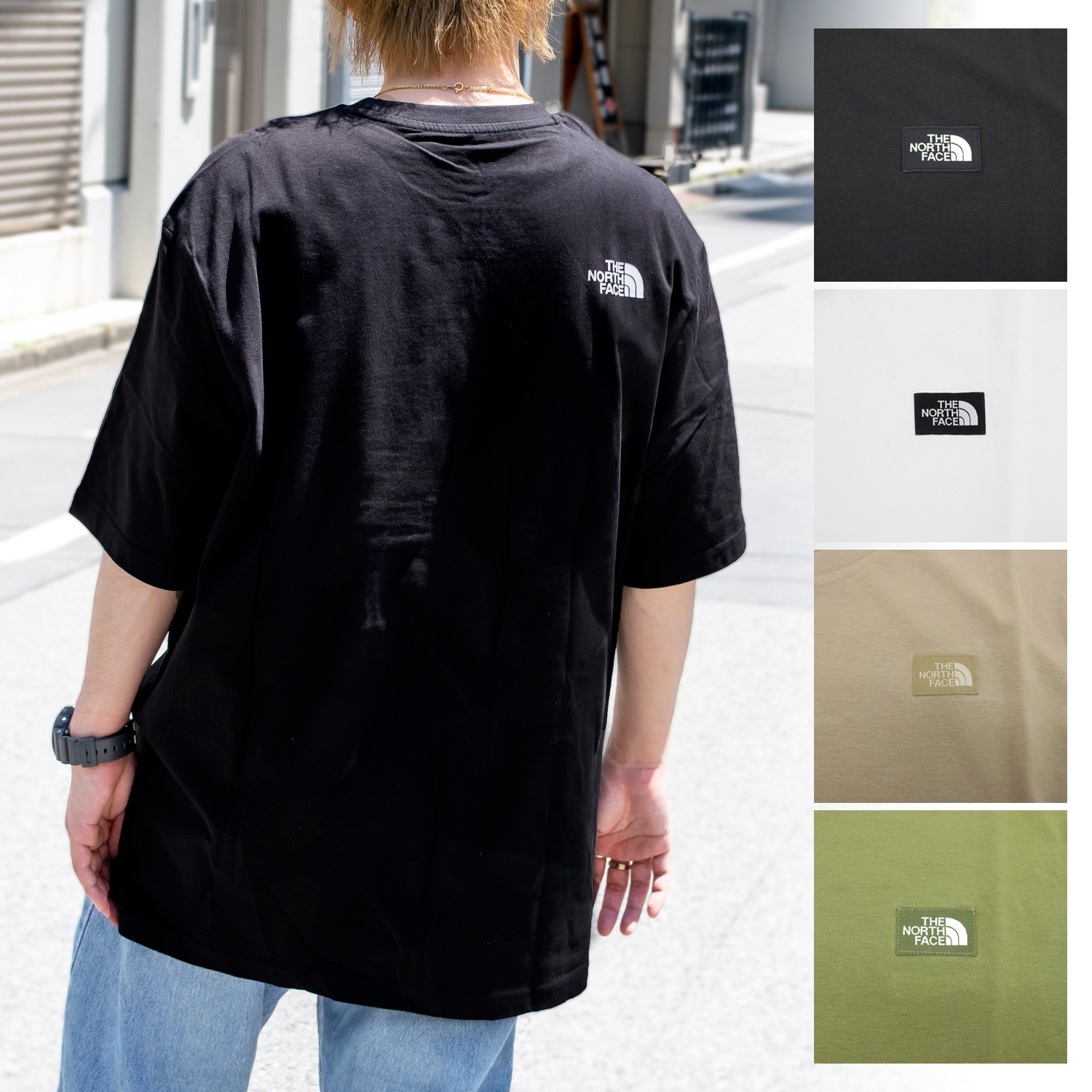 衣類 メンズ レディース Tシャツ コットン ブラック COTTON OVERFIT S/S R/TEE NT7UN45 THE NORTH FACE　riv