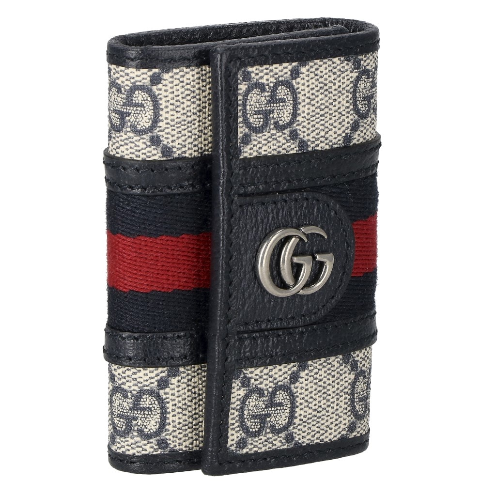 GUCCI 603732-96IWN-4076 OPHIDIA グッチ オフィディア 6連キーケース GGスプリームキャンバス/レザー ベージュ/ブルー/レッド/シルバーキーケース