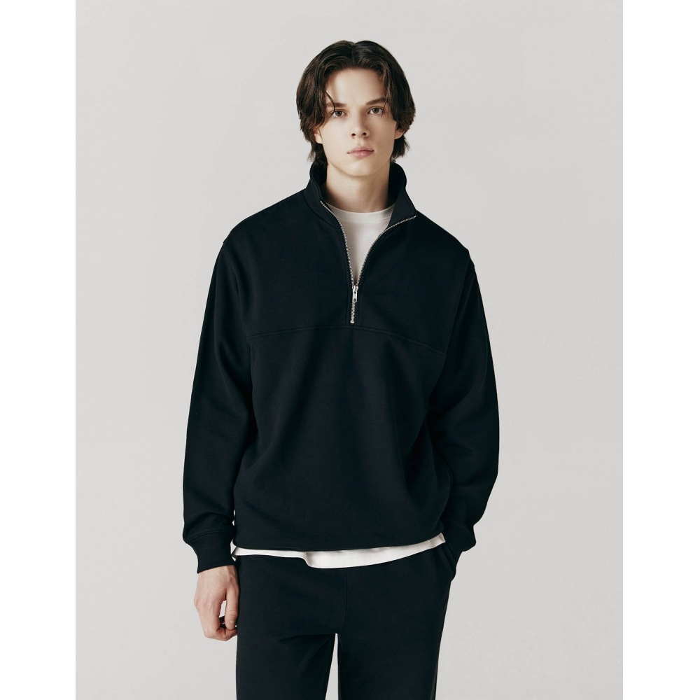 GIORDANO 023922テリーネックネックハーフジップマントマン_4color