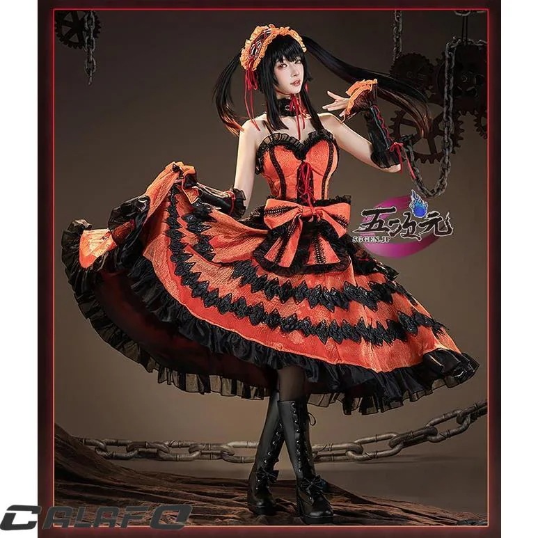 【期間限定】猫屋小舗　デート・ア・ライブ コスプレ　時崎狂三　衣装 　ウィッグ　鞋　追加可