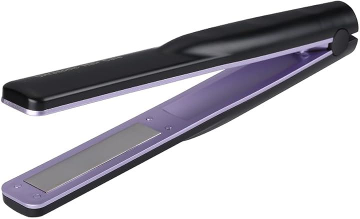 超音波 トリートメントアイロン ツヤ髪 ヘアダメージ補修 充電スタンド ヘアケア 1MHz 青色LED 浸透率アップ トリートメント導入器 プロ仕様 コードレス プレゼント(パープル)