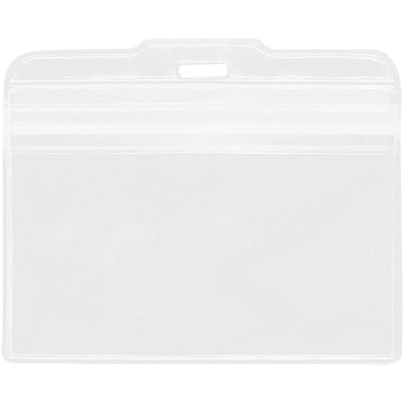 （まとめ買い）ライオン事務器 名札用ホルダー ヨコ型 ソフトタイプ チャック式 50枚入 N77KH-50P 290-96 [x3]