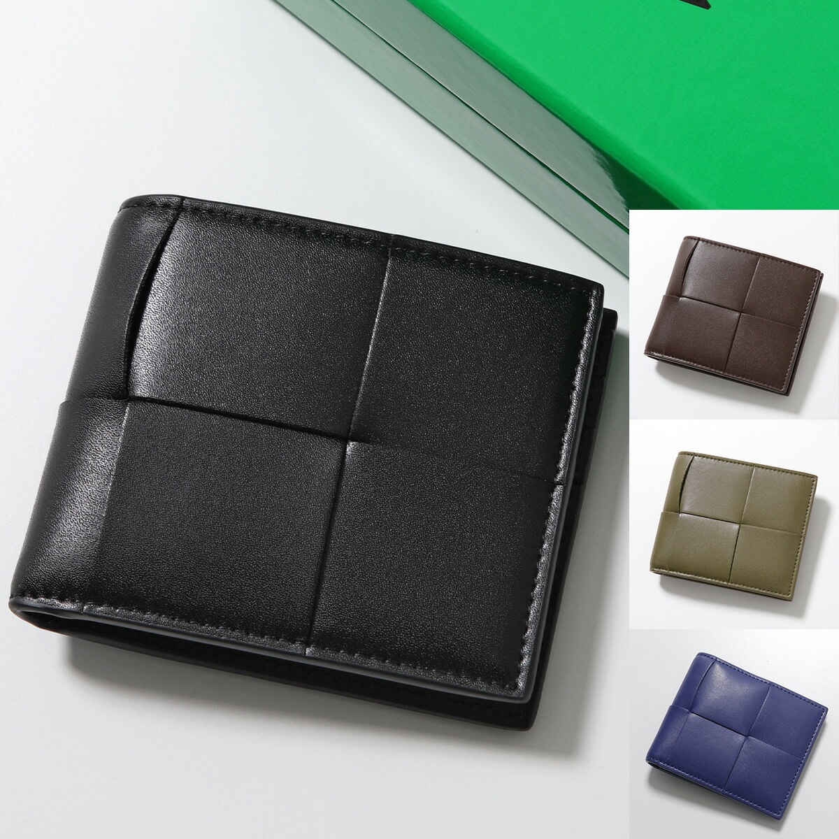 BOTTEGA VENETA ボッテガヴェネタ 二つ折り財布 CASSETE カセット 743004 VBWD2 メンズ マキシイントレチャート 小銭入れなし カラー4色 743004VBWD2880