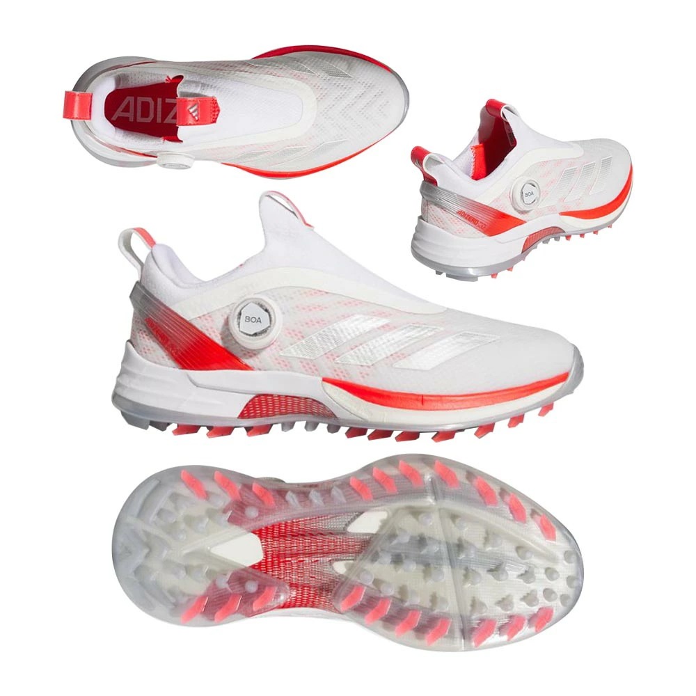アディゼロ ZG25 Boa レディース スパイクレスシューズ IH9893 ホワイト/シルバー/レッド 2025