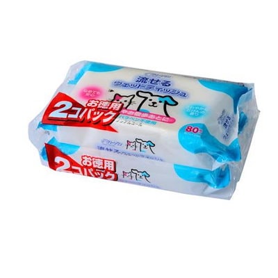 他サイト： クリーンワン 流せるウェットティッシュ 160枚入 (80枚×2コパック)の商品画像