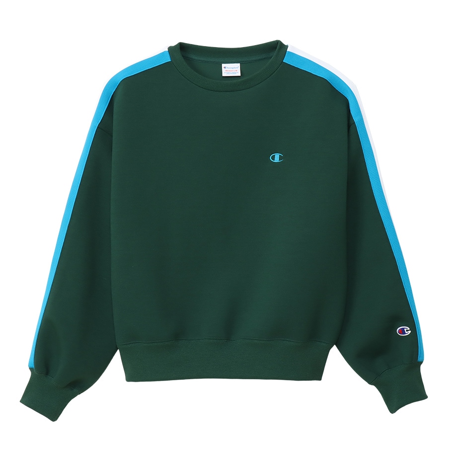 Champion チャンピオン クルーネックスウェットシャツ ラインテープ レディース CWA007-570