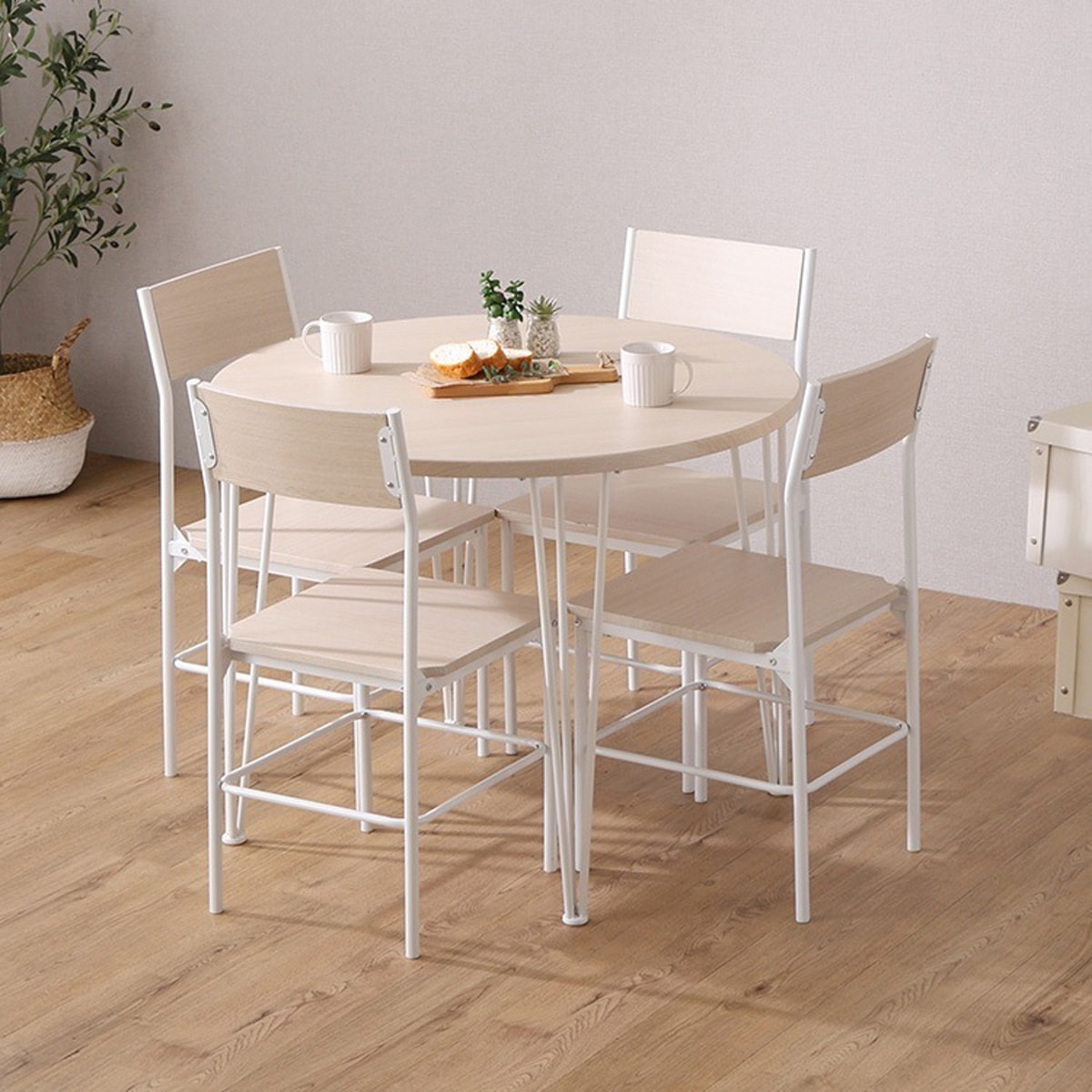 さわやかな円形ダイニング5点セット 18,106円