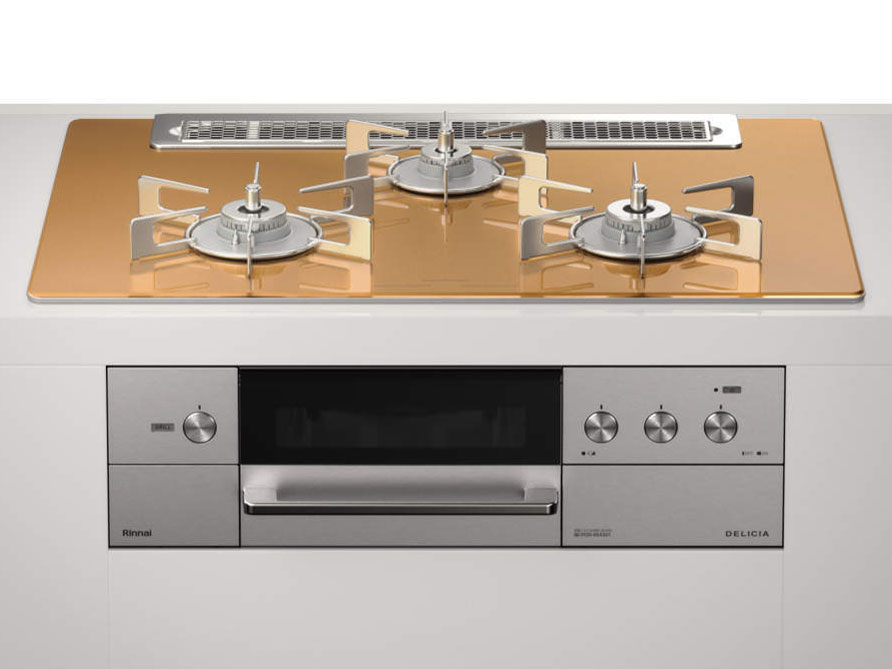 ビルトインコンロ DELICIA デリシア 3口 3V乾電池タイプ 都市ガス 13A 75cm スパークリングカッパー RHS71W31E12RCASTW-13A