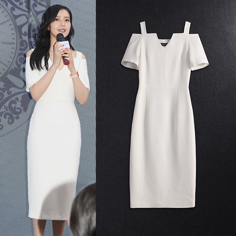 ストラップレス Vネック サスペンダー ドレス スリム ワンピース スリット スリングドレス ハイウエスト サマードレス 半袖ワンピース a2818