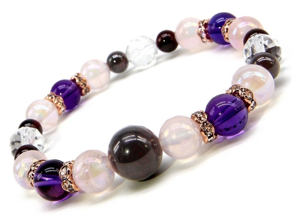 恋愛運 ガーネット アメジスト ブレスレット パワーストーン ブレスレット レディース 天然石 数珠 アクセサリー レディースブレスレット パワーストーンブレスレット 天然石ブレスレット 女性用 ガー