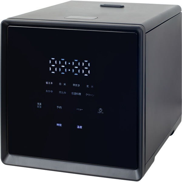 YJS-CM072(B) ブラック キューブ型マイコンジャー炊飯器 (4合炊き)