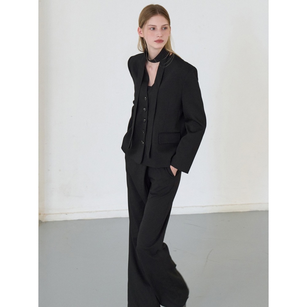 アムールモイエタイシングルジャケット+オーバーラップスラックスブラック amr1934