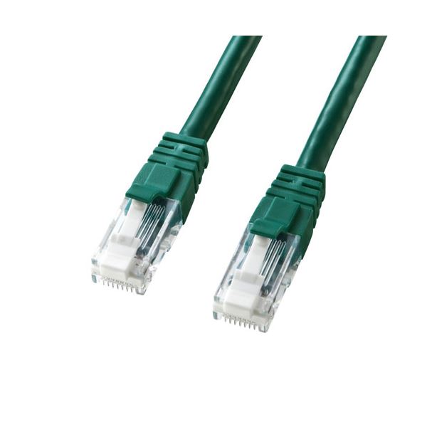 (5個セット) サンワサプライ つめ折れ防止カテゴリ6 LANケーブル 3m グリーン KB-T6TS-03GNX5