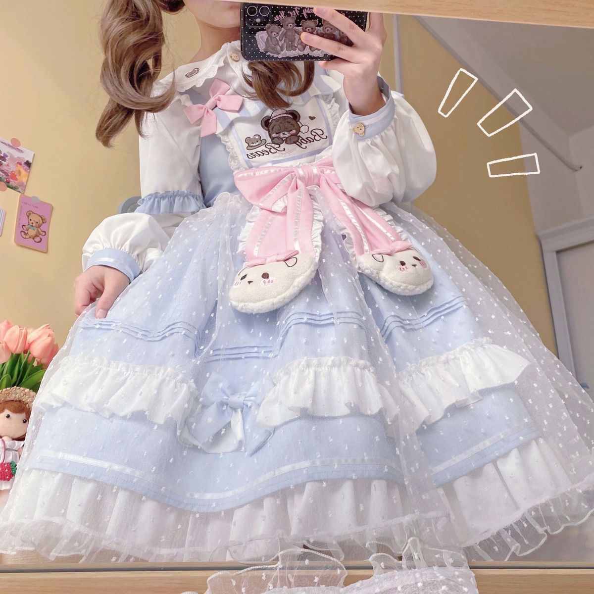 泡のクマ ロリータワンピースフルセット