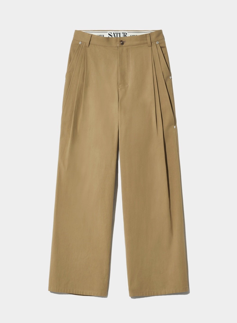 【SATUR】 VINALES 2-TUCK WIDE CHINO PANTS : CLASSIC BEIGE 17,075円