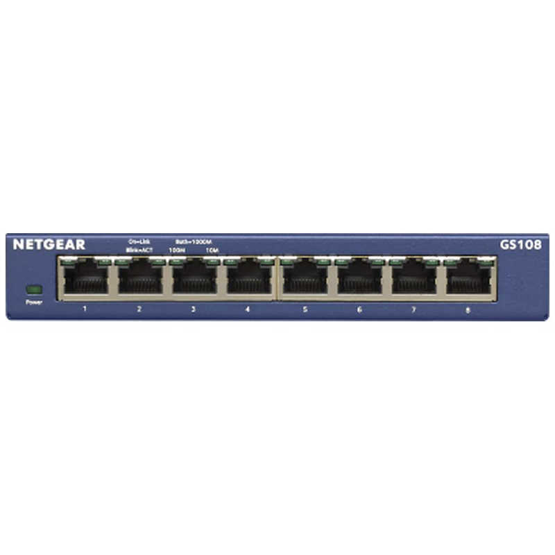 NETGEAR　スイッチングハブ GS108[8ポート /Gigabit対応 /ACアダプタ] アンマネージスイッチ　GS108-400JPS
