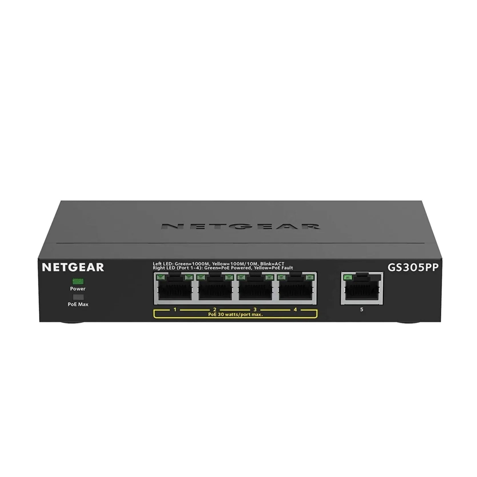 スイッチングハブ 5ポート 1G PoE+ (83W) 金属筐体 静音ファンレス メーカー3年保証 アンマネージスイッチ GS305PP-100JPS