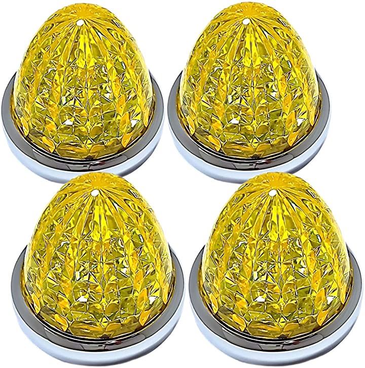 24V トラック用 LED マーカーランプ サイド 8面クリスタルカット仕様 16LED メッキリン