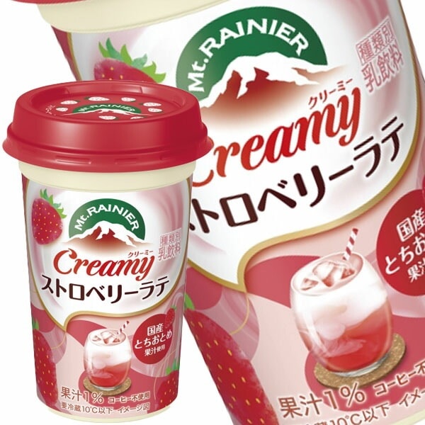 森永乳業 マウントレーニア クリーミーストロベリーラテ 240mlカップ×30本[10本×3箱]【4営業日以内に出荷】 コーヒー飲料[冷蔵]