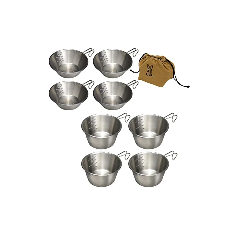 DOD(ディーオーディー) ウサシェラノカゾク シエラカップ4 深型シエラカップ4 キャリーバッグ の 9点セット SC4-763-SL シルバー サイズ:(約)W17.5D12.5H10cm