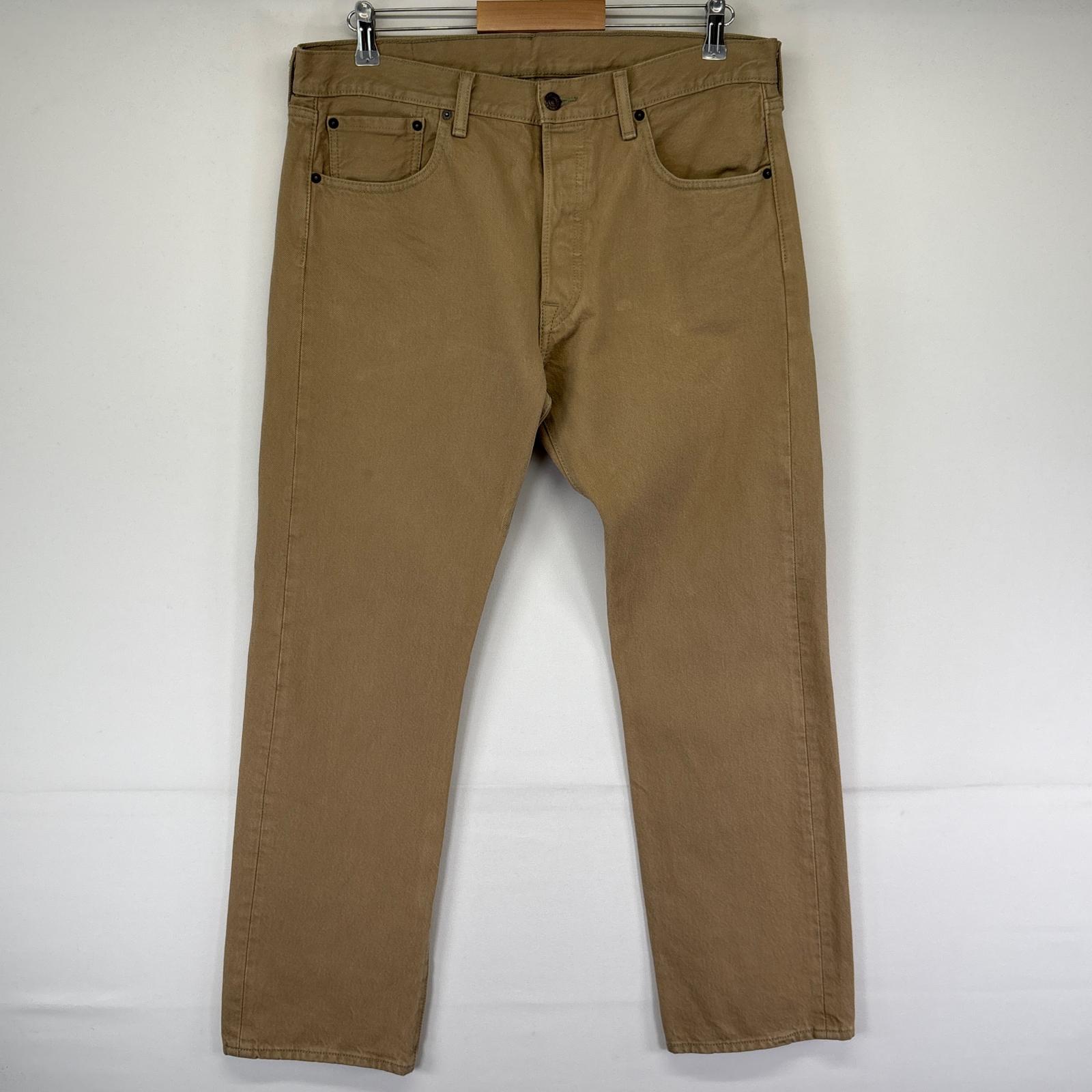 古着 デニムパンツ 501 ストレート 5ポケット ボタンフライ ジーパン ジーンズ w34 L30 ベージュ系 メンズ 5,478円