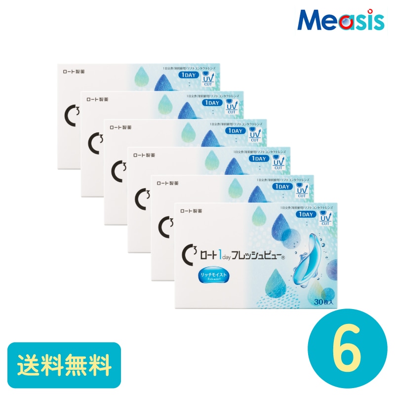 ワンデーフレッシュビューリッチモイスト 30枚 6箱 ロート 1日使い捨てタイプ
