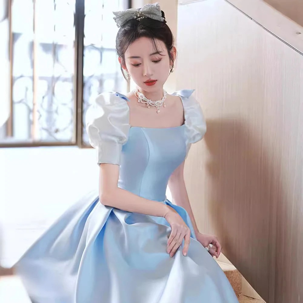 フランスのバーミツバのイブニングドレス ニューブループリンセスドレス パーティードレス ドレス ワンピース 5,579円