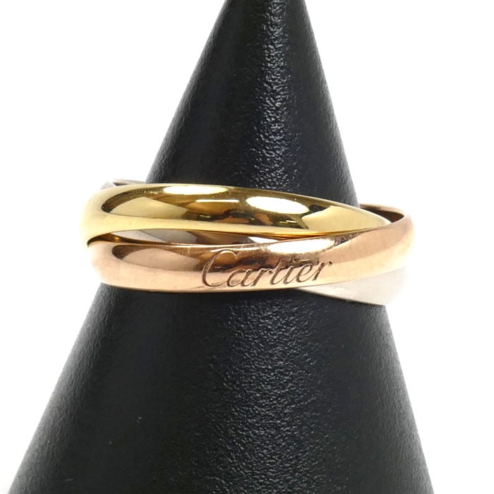 CARTIER カルティエ K18PG ピンクゴールド K18YG イエローゴールド K18WG トリニティ SM リング・指輪 B4235150 10.5号 50 4.4g レディース 中古 美品