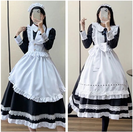 イギリス式貴族長袖メイド服コスプレ服lolita出演制服アニメかわいいメイド 可愛いロリータ