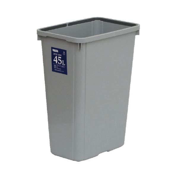(まとめ)ダストボックス/ゴミ箱 (角型 45L 本体) ポリ袋留め具付き フタ別売り E-CON エコン (×5セット)