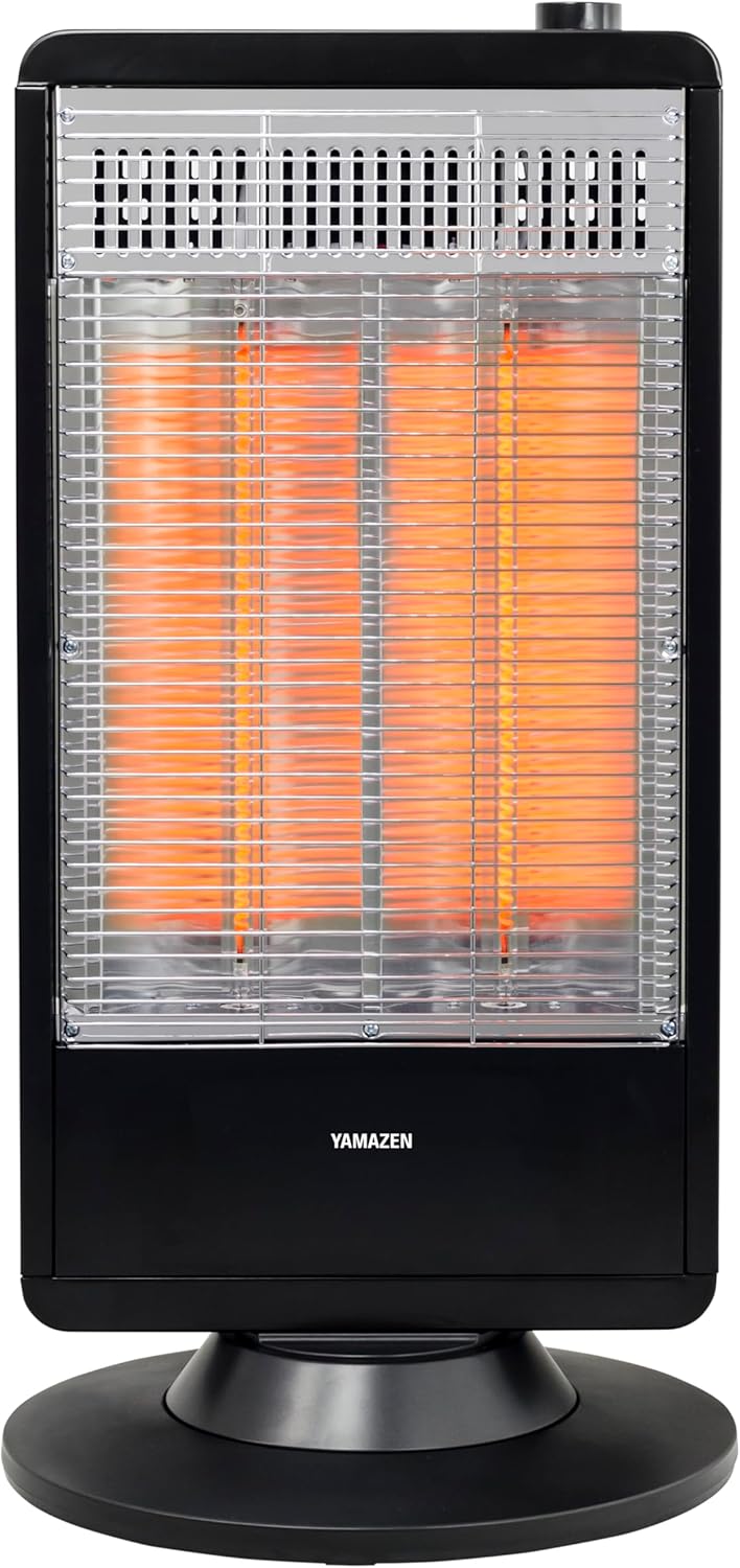 [山善] 遠赤外線 カーボンヒーター (900W/450W 2段階切替) 自動首振り機能付 ブラック DC-S097(B)
