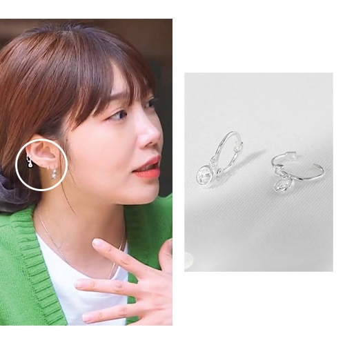 [925silver] ルミライト ワンタッチ リングピアス/大学生ファッション 韓国人気ファッション 韓国ジュエリー 人気ジュエリー 韓国ファッション