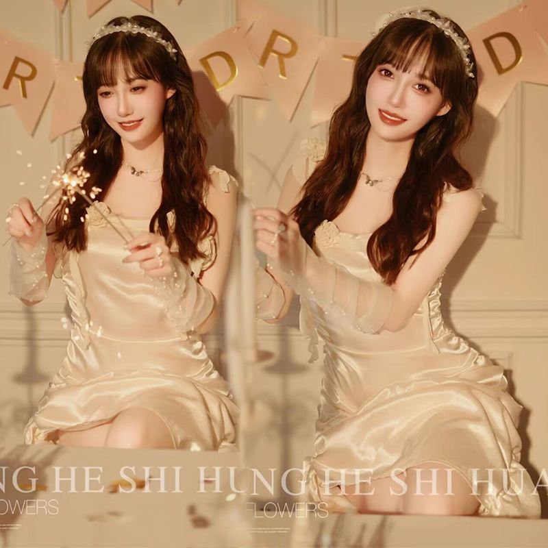 新しい個人写真服装誕生日パーティーのテーマフランスワンピース雰囲気感芸術写真撮影