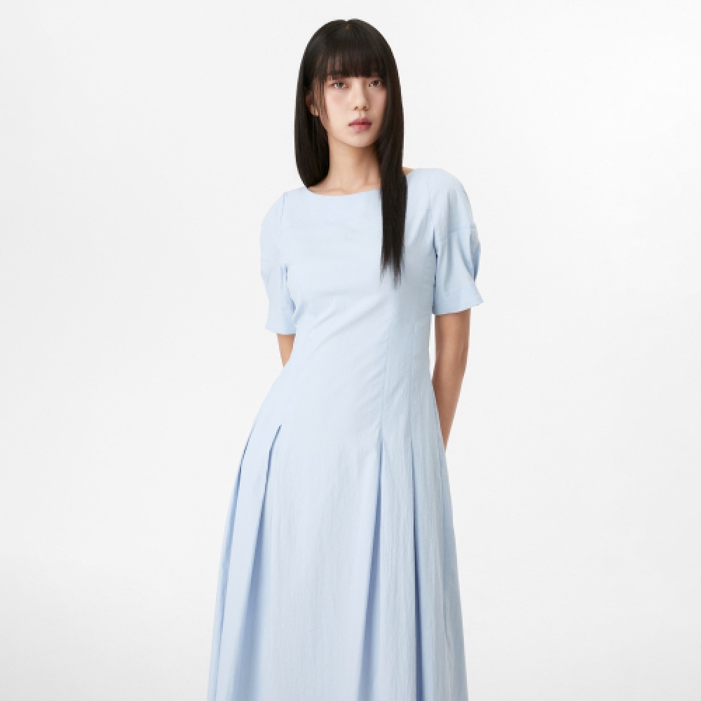 MIXXO ラウンドネック ロングワンピース MIWOWF402B