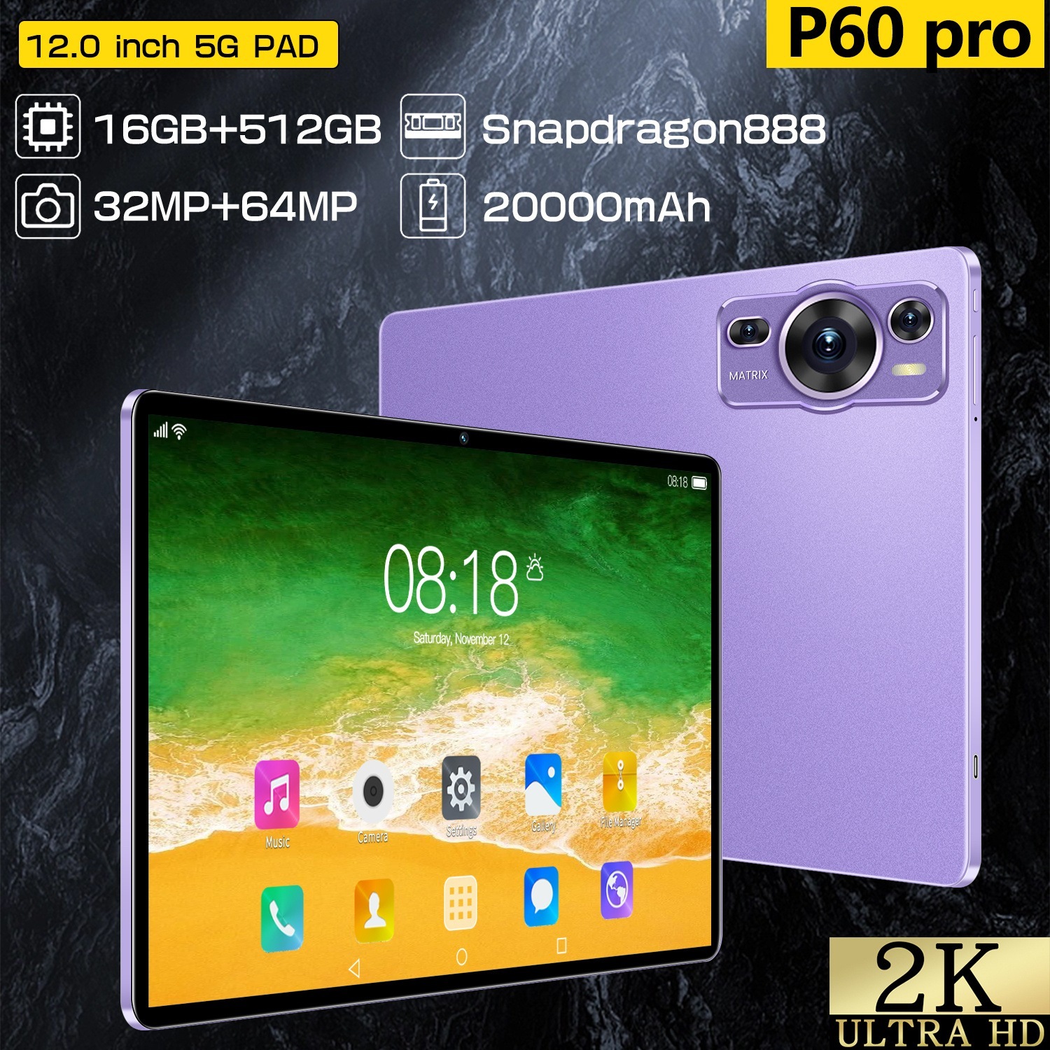 新品 タブレット PC 本体 Android14 大画面 10インチ 8GB+256GB テレワーク 2560*1600 ネット授業 動画視聴 Bluetooth GPS 電話 WiFi 人気