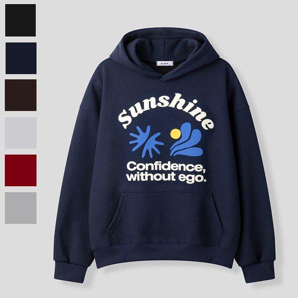 メンズ サンシャイン コットン 長袖 フード付きTシャツ RM-TSA-Q072-ネイビー