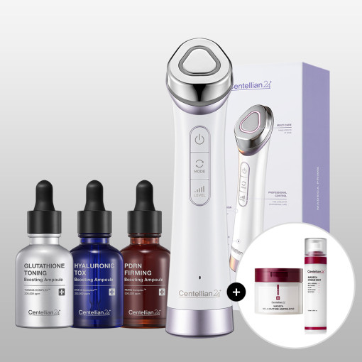 マデカプライムビューティーデバイス+ブースティングアンプル3種択1（PDRNヒアルロン酸 グルタチオンアンプル)+マデカクリームミスト120ml+メラキャプチャーアンプルパッド60枚