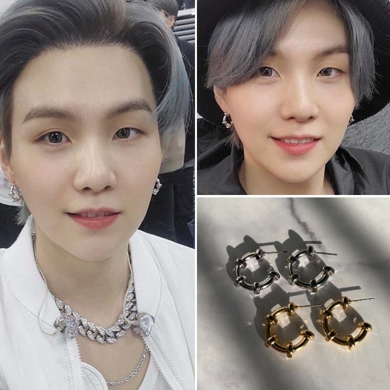 JUST BTS SUGA 着用ピアス　フォトカード付きピアス